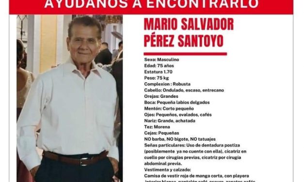 Familiares siguen buscando al señor Mario Salvador Pérez Santoyo; fue secuestrado, no desapareció, dicen