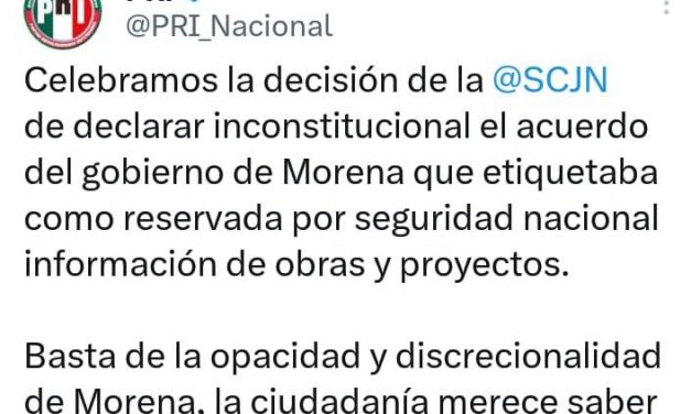 CELEBRA PRI DECISIÓN DE LA CORTE QUE CONSIDERÓ INCONSTITUCIONAL DECRETO DEL EJECUTIVO